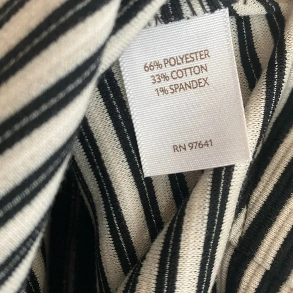 J. Jill Black White Striped Stretch Knit Pencil Skirt Size XS Petite